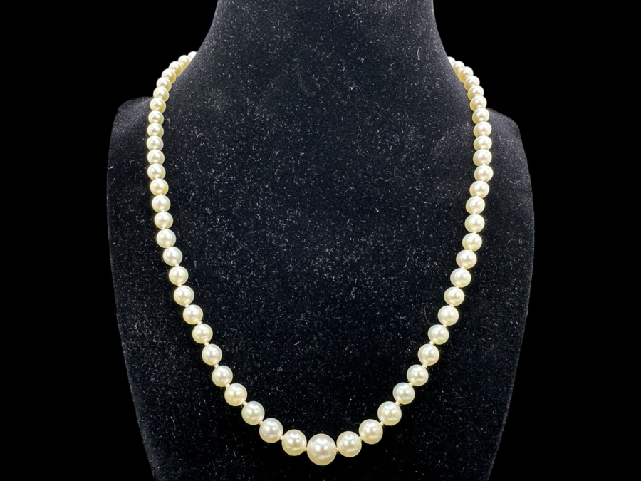 18' Pearl Necklace with 10K Gold Clasp
