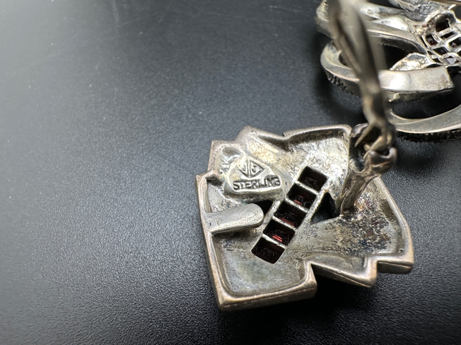 Vintage Sterling Silver Earrings and Brooch Pin 32g [Photo 7]