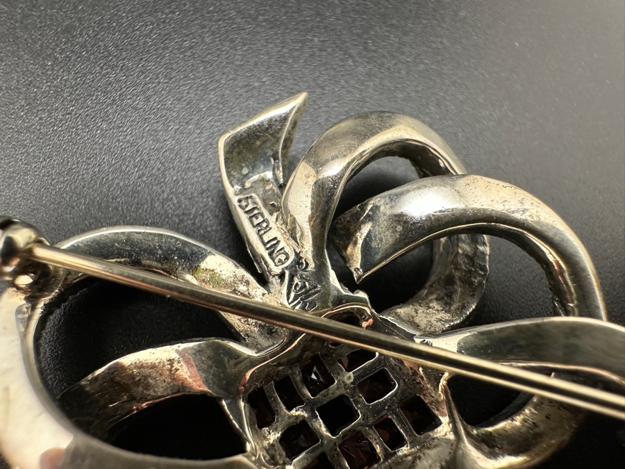 Vintage Sterling Silver Earrings and Brooch Pin 32g [Photo 6]