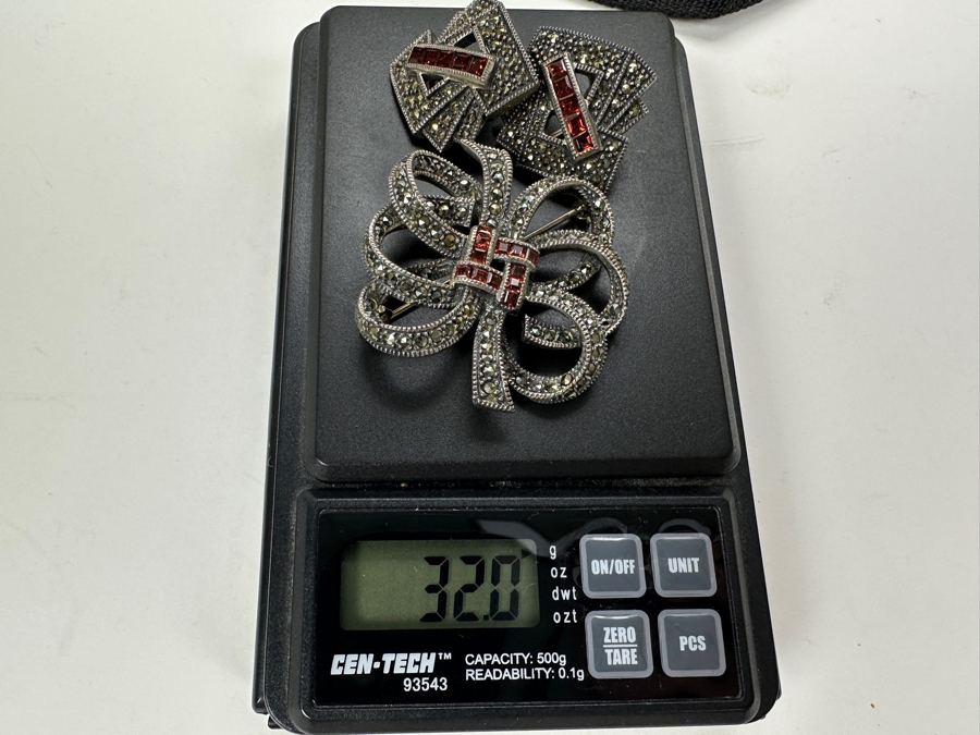 Vintage Sterling Silver Earrings and Brooch Pin 32g [Photo 12]