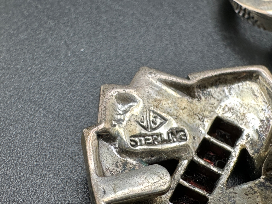 Vintage Sterling Silver Earrings and Brooch Pin 32g [Photo 8]