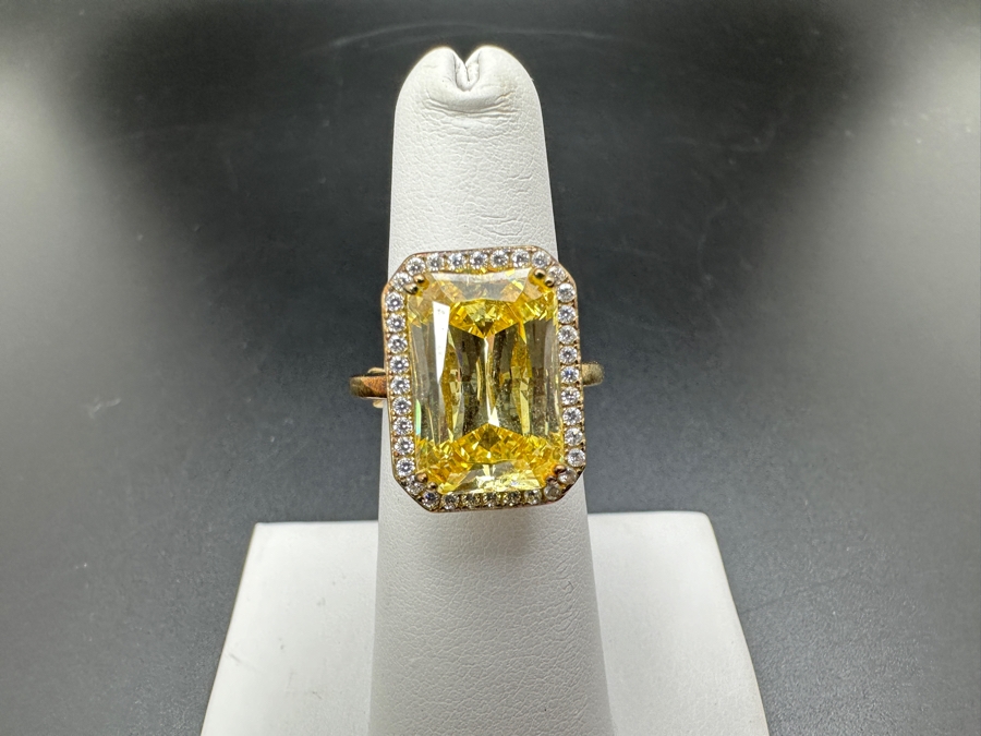 Sterling Silver CZ Ring 7.3g Size 5.5 [Photo 2]