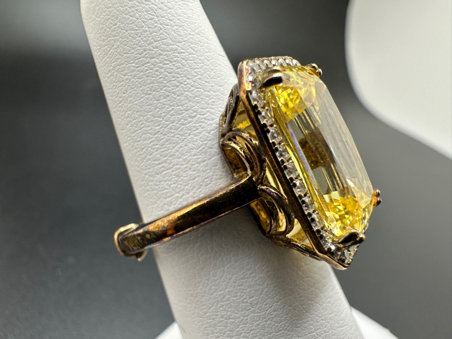 Sterling Silver CZ Ring 7.3g Size 5.5 [Photo 4]