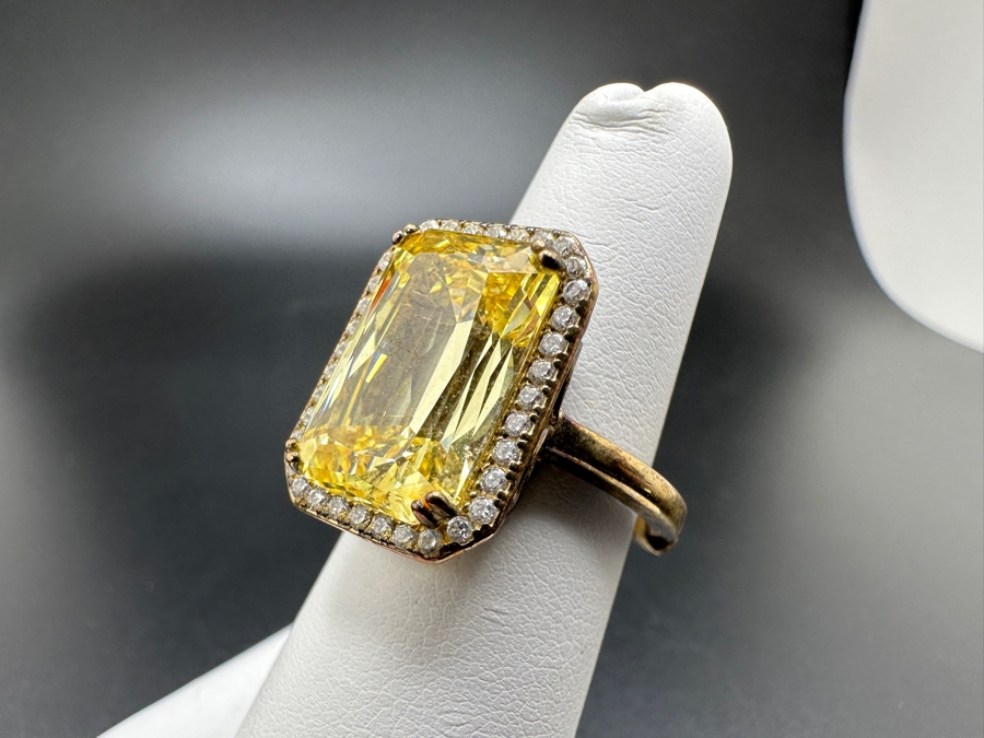 Sterling Silver CZ Ring 7.3g Size 5.5 [Photo 7]