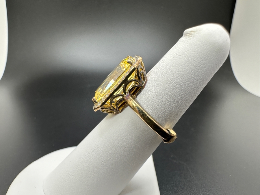 Sterling Silver CZ Ring 7.3g Size 5.5 [Photo 6]