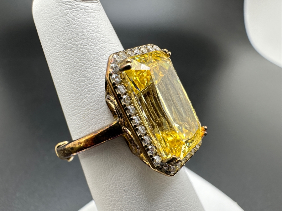 Sterling Silver CZ Ring 7.3g Size 5.5 [Photo 3]