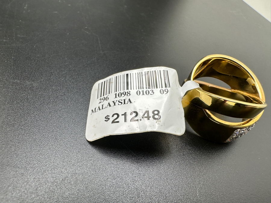 Brass Crossover Ring Size 8 Retail $212 [Photo 2]
