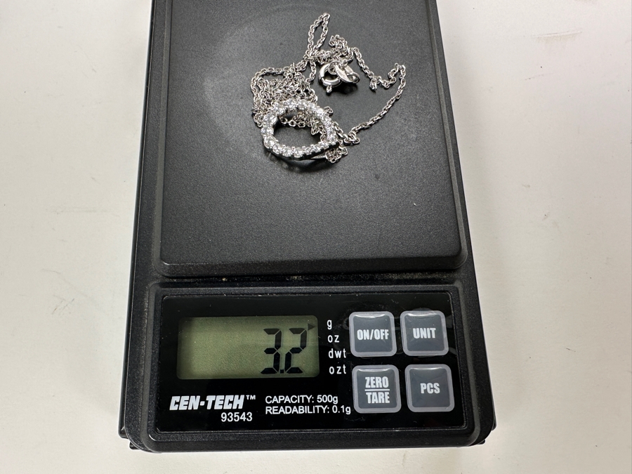 Italian 18' Sterling Silver Necklace and Teardrop Pendant 3.2g [Photo 6]