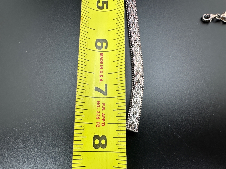 Set Of Three Sterling Silver Bracelets 7.5L 27.2g [Photo 6]