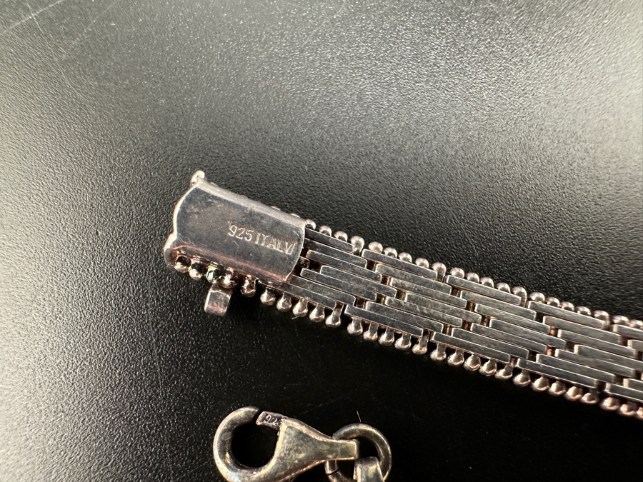 Set Of Three Sterling Silver Bracelets 7.5L 27.2g [Photo 5]