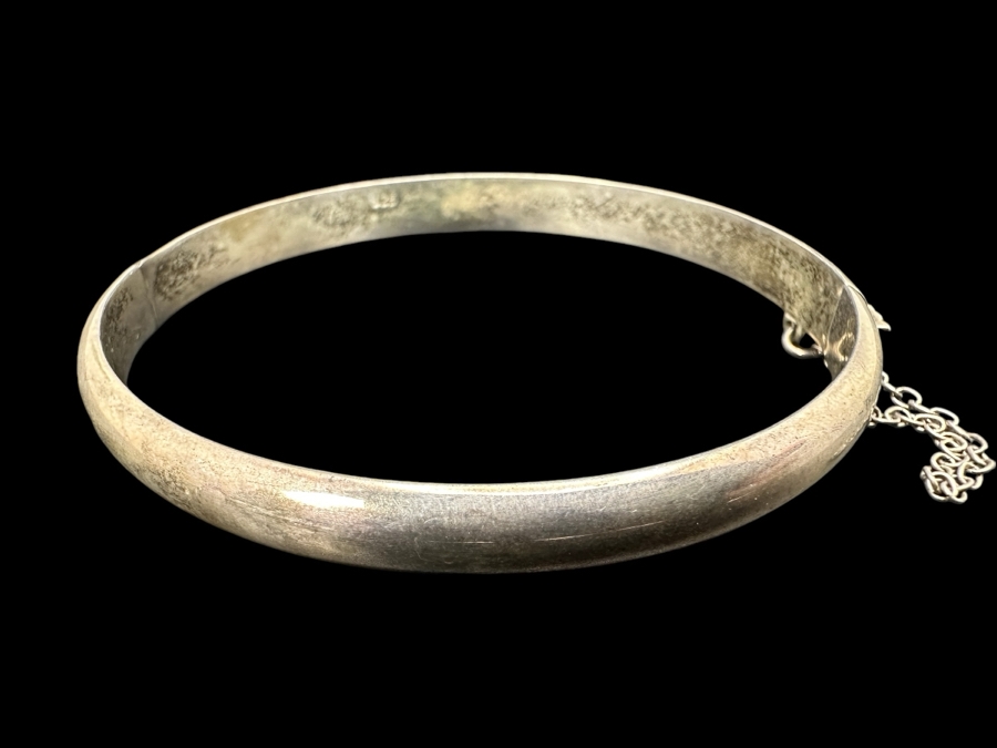 Sterling Silver Hinged Bangle Bracelet 9.2g [Photo 1]