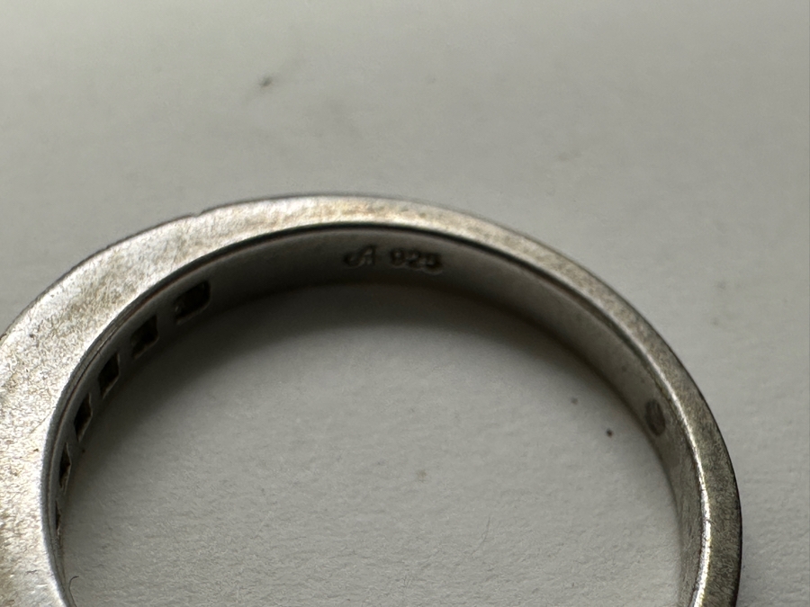 Pair of Sterling Silver CZ Ring Bands 5.6g Size 7 [Photo 9]