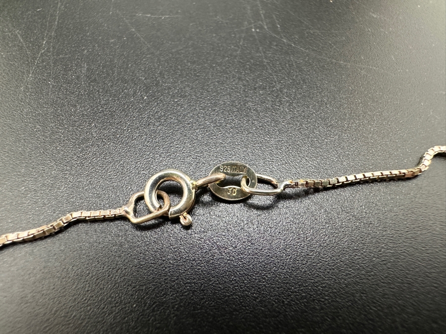 18' Sterling Silver Necklace with Amethyst Pendant and 7.75' Amethyst CZ Bracelet 7.7g [Photo 5]