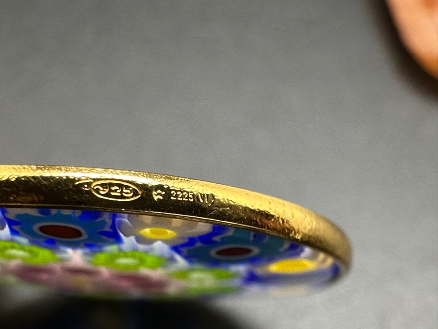 Set of (4) Sterling Silver Pendants: Murano Glass, Red Rutilated Quartz, CZ Quatrefoil and CZ Plumeria 12g [Photo 7]