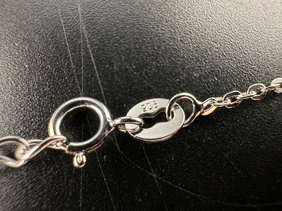 17' Sterling Silver Necklace and Heart Pendant 2.5g [Photo 5]