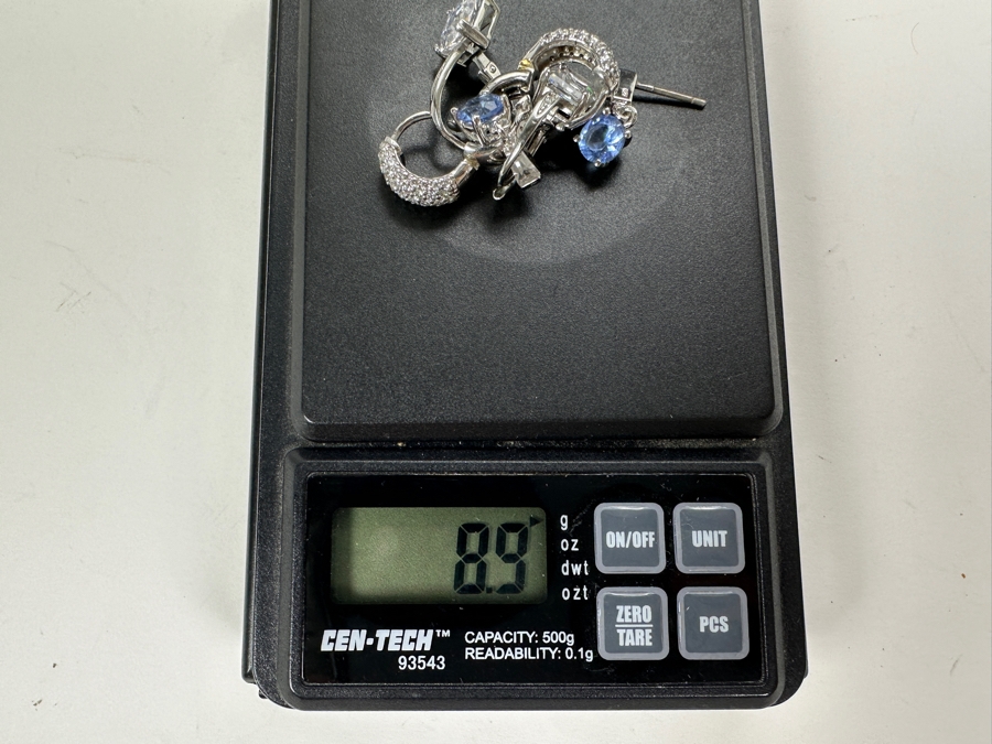 (3) Pair Sterling Silver Earrings 8.9g [Photo 12]