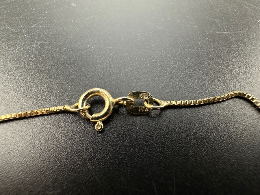 17' Sterling Necklace with CZ Flip Flop Pendant 3.9g [Photo 5]