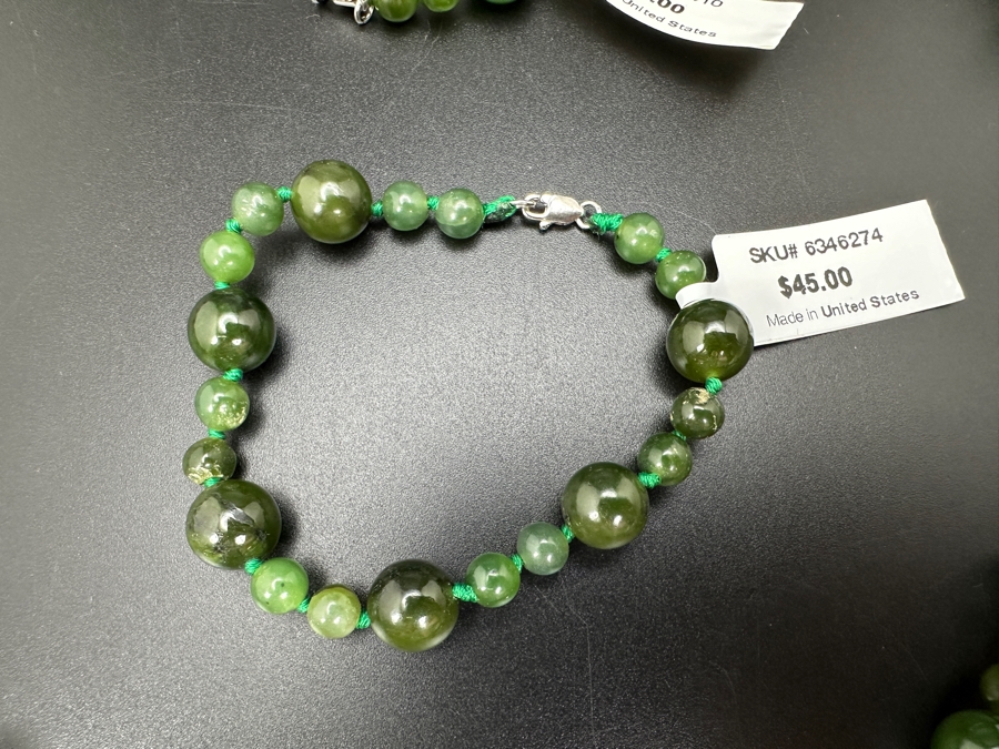 22' Green Beaded Necklace with Matching Bracelet Retail $170 [Photo 2]