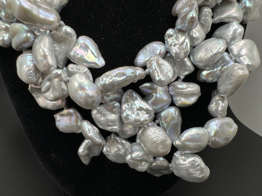 Baroque Triple Strand Pearl Necklace by Nest Retail $650 [Photo 2]