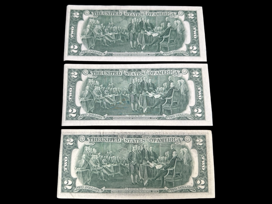 Set (3) of $2 Bills Postmarked Carlsbad 1976 [Photo 2]