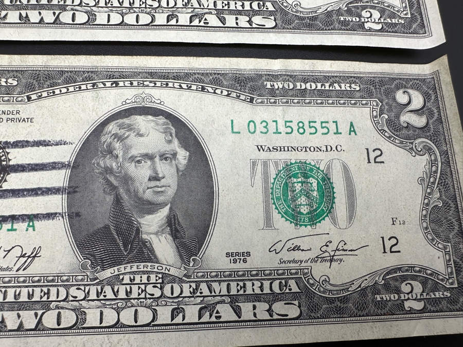 Set (3) of $2 Bills Postmarked Carlsbad 1976 [Photo 8]