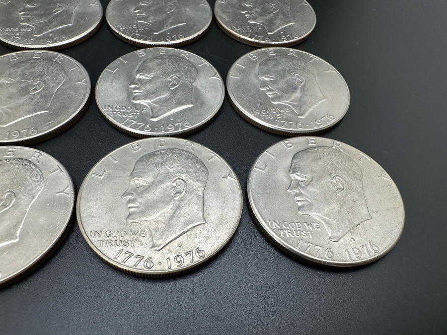 Set of (12) Eisenhower Bicentennial Liberty Bell Moon One Dollar Coins [Photo 4]