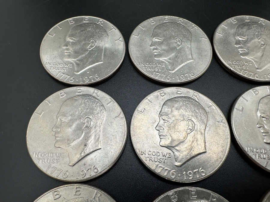 Set of (12) Eisenhower Bicentennial Liberty Bell Moon One Dollar Coins [Photo 2]