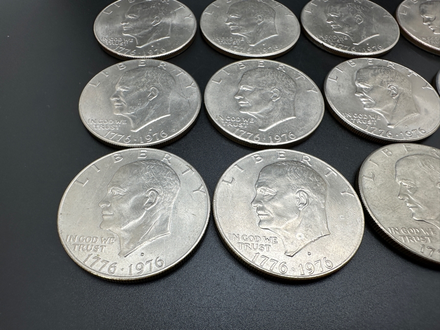Set of (12) Eisenhower Bicentennial Liberty Bell Moon One Dollar Coins [Photo 3]