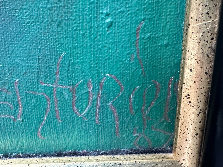 Juan Centurion Original Signed Abstract Painting On Canvas Board Signed Bottom Right By Artist And Dated 1987 19.5 X 27 Framed 25 X 32 [Photo 11]