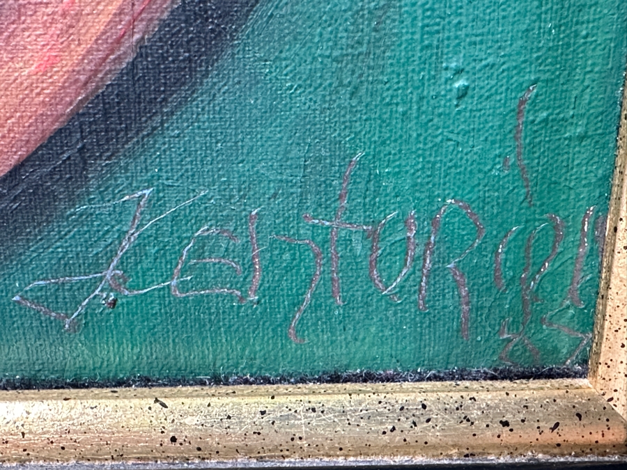 Juan Centurion Original Signed Abstract Painting On Canvas Board Signed Bottom Right By Artist And Dated 1987 19.5 X 27 Framed 25 X 32 [Photo 10]