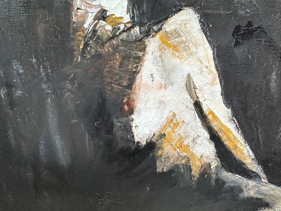 Vintage 1974 Original Abstract Female Nude Painting On Canvas 16 X 20 Framed Signed Lower Left Artist Unknown [Photo 8]