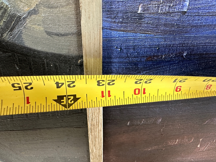 Juan Centurion Original Pair Of Framed Paintings On Canvas Titled 'Fish' And 'Portrait' Dated 1985 Each Measuring 23 X 21 Frame Measures 53 X 27.5 [Photo 21]