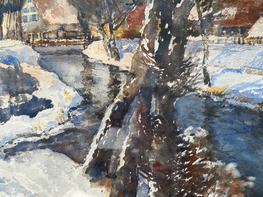 Max Eduard Giese (1867-1916, Germany) Original Landscape Watercolor Painting On Paper 30 X 22 Framed 41 X 32.5 [Photo 5]