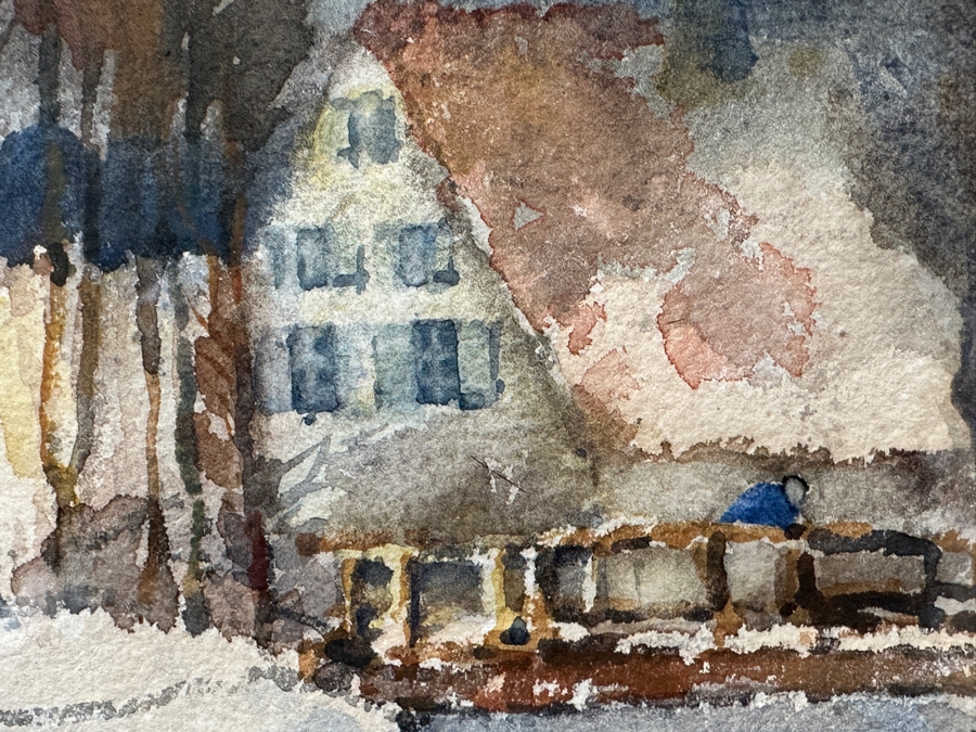 Max Eduard Giese (1867-1916, Germany) Original Landscape Watercolor Painting On Paper 30 X 22 Framed 41 X 32.5 [Photo 8]