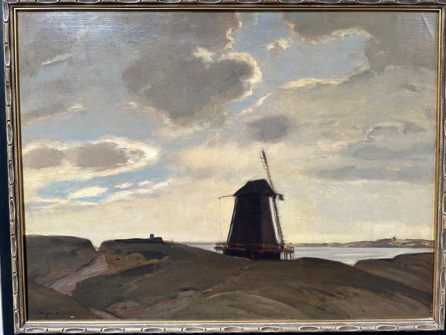 Adolf Hengeler (1863-1927, Germany) Large Original Landscape Painting On Canvas Signed Lower Left And Dated 1918 48 X 36 Framed 53.5 X 41.5 [Photo 3]