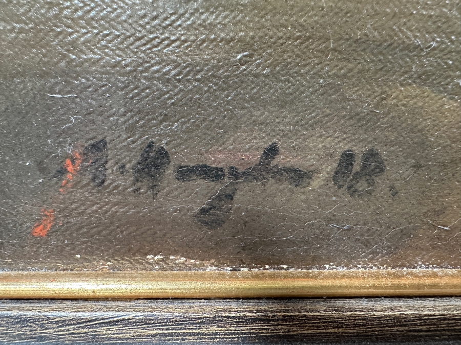 Adolf Hengeler (1863-1927, Germany) Large Original Landscape Painting On Canvas Signed Lower Left And Dated 1918 48 X 36 Framed 53.5 X 41.5 [Photo 11]