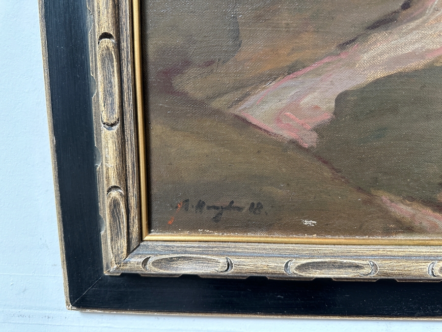 Adolf Hengeler (1863-1927, Germany) Large Original Landscape Painting On Canvas Signed Lower Left And Dated 1918 48 X 36 Framed 53.5 X 41.5 [Photo 15]