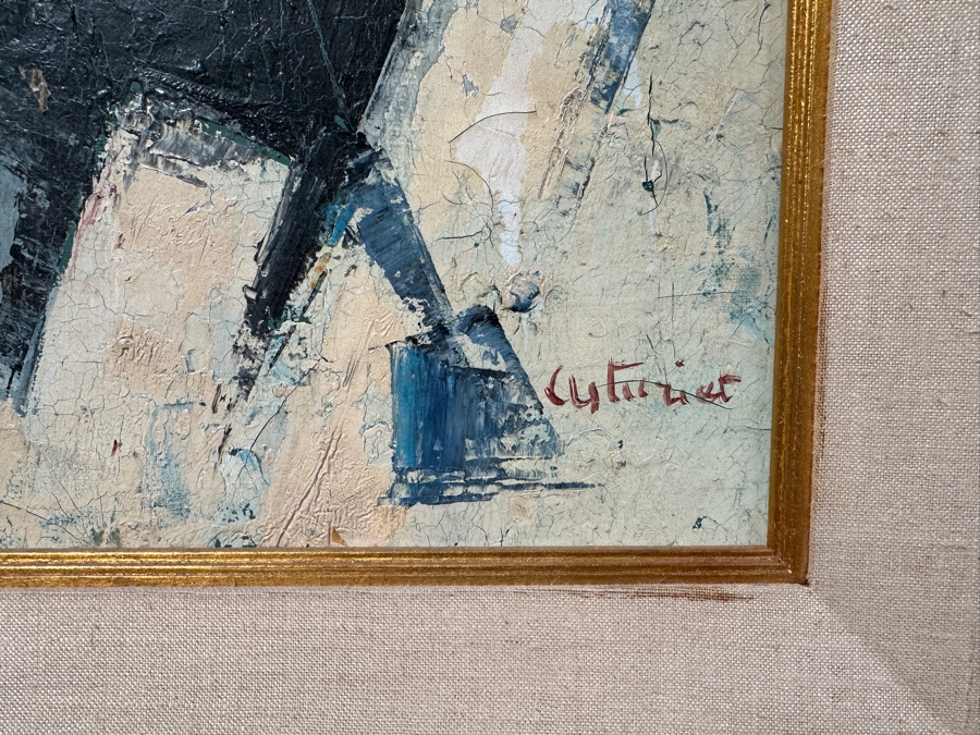 Original Mid-Century Abstract Oil Painting On Canvas Artist Signed Lower Right By Unknown Artist After Afro Basaldella 30 X 24 Framed 36 X 30 [Photo 10]