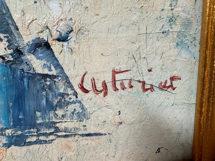 Original Mid-Century Abstract Oil Painting On Canvas Artist Signed Lower Right By Unknown Artist After Afro Basaldella 30 X 24 Framed 36 X 30 [Photo 13]