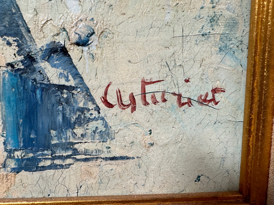 Original Mid-Century Abstract Oil Painting On Canvas Artist Signed Lower Right By Unknown Artist After Afro Basaldella 30 X 24 Framed 36 X 30 [Photo 12]