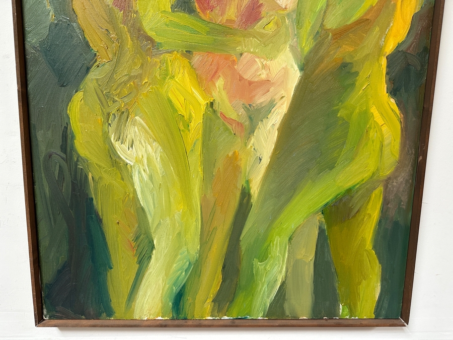 Original Female Nude Painting On Canvas 30 X 40 Unsigned Unknown Artist Framed [Photo 2]