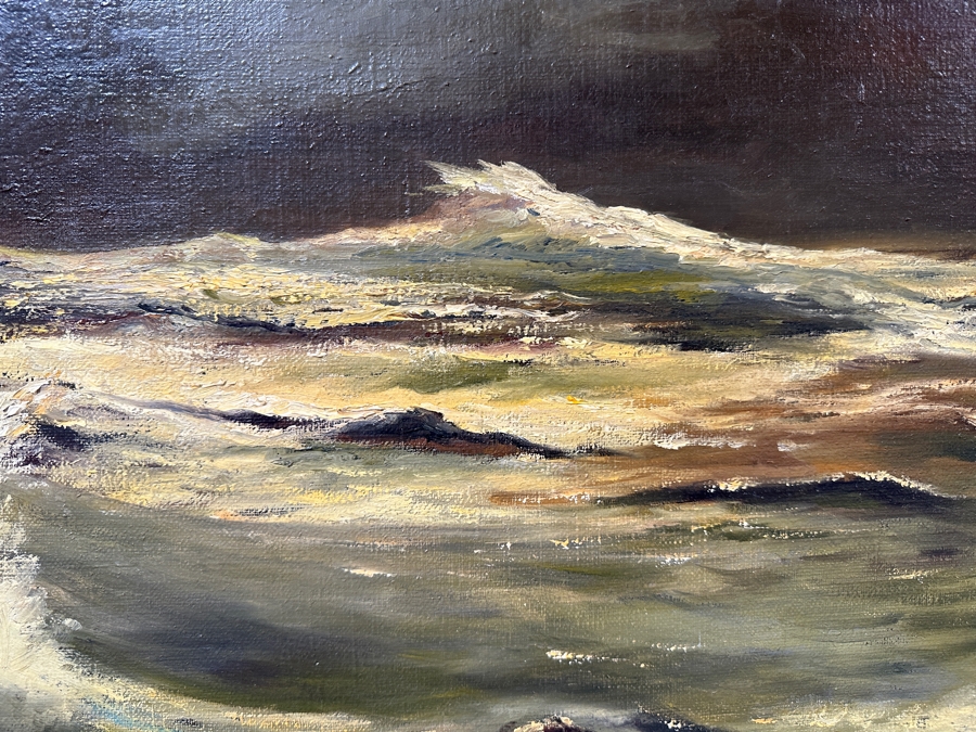 Just Added - Virginia Ford Original Seascape Oil Painting On Canvas 36 X 24 Framed 41.5 X 29.5 [Photo 5]