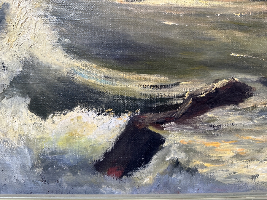 Just Added - Virginia Ford Original Seascape Oil Painting On Canvas 36 X 24 Framed 41.5 X 29.5 [Photo 6]