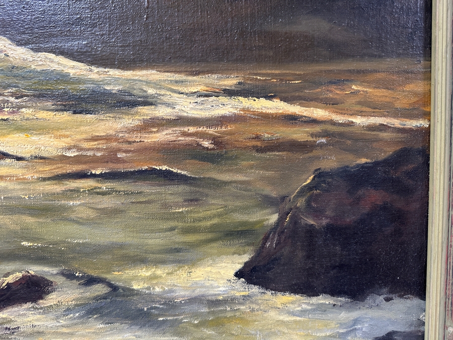 Just Added - Virginia Ford Original Seascape Oil Painting On Canvas 36 X 24 Framed 41.5 X 29.5 [Photo 7]