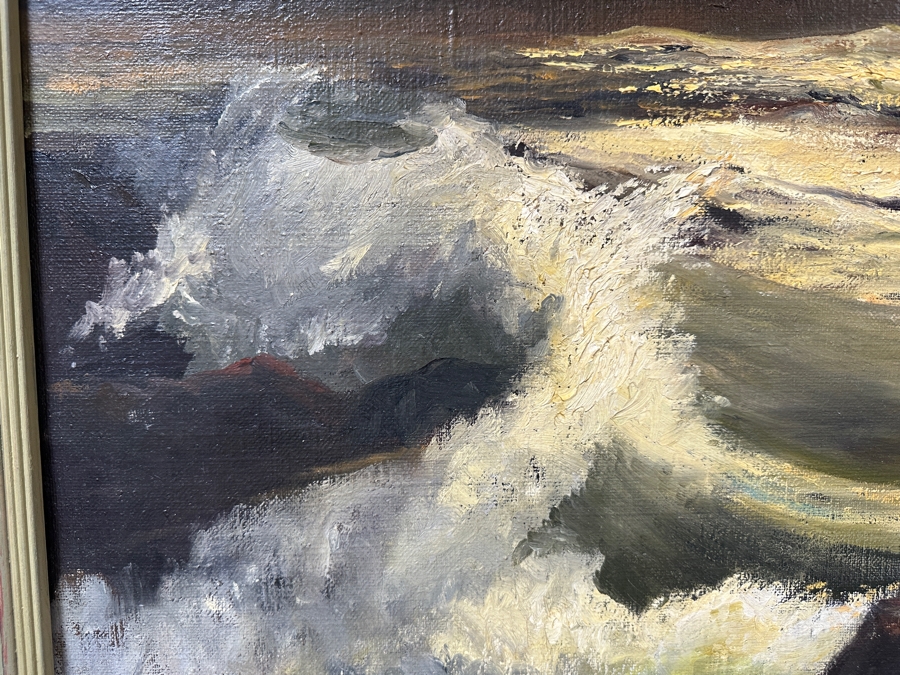 Just Added - Virginia Ford Original Seascape Oil Painting On Canvas 36 X 24 Framed 41.5 X 29.5 [Photo 4]