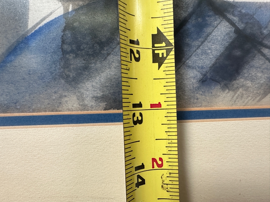 Original Abstract Watercolor Painting On Paper Signed Upper Right Krimston E 9.5 X 13 Framed 14.5 X 18.5 [Photo 11]