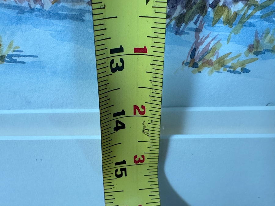 Mark Acker Original Watercolor Painting On Paper Titled 'Owl Creek - Winter' Artist Signed Lower Right 21 X 14 Framed 29.5 X 22.5 Retails $600 [Photo 10]