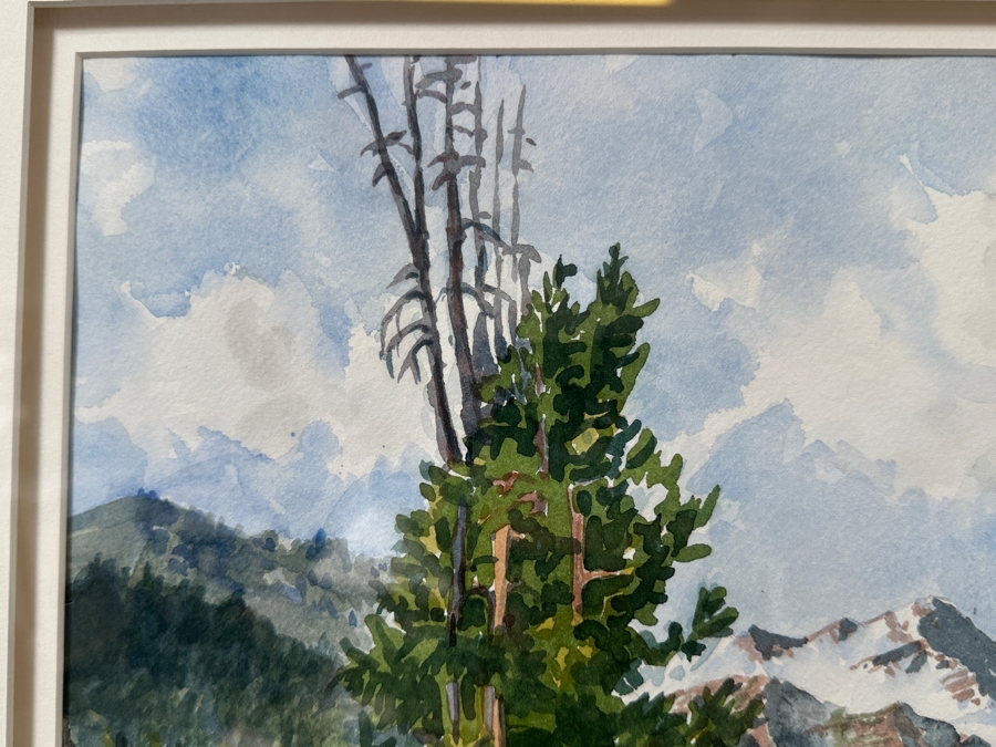 Mark Acker Original Watercolor Painting On Paper Titled 'Owl Creek - Winter' Artist Signed Lower Right 21 X 14 Framed 29.5 X 22.5 Retails $600 [Photo 7]