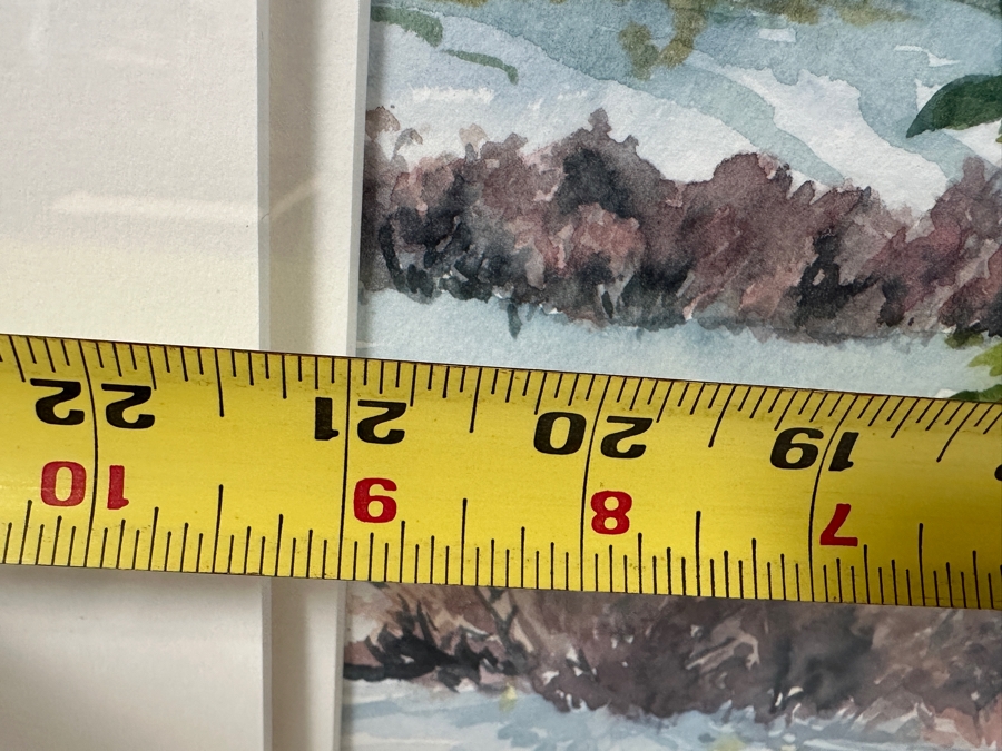 Mark Acker Original Watercolor Painting On Paper Titled 'Owl Creek - Winter' Artist Signed Lower Right 21 X 14 Framed 29.5 X 22.5 Retails $600 [Photo 9]