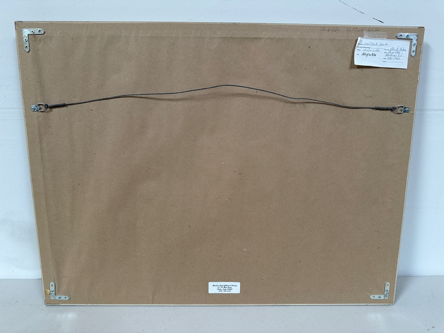 Mark Acker Original Watercolor Painting On Paper Titled 'Owl Creek - Winter' Artist Signed Lower Right 21 X 14 Framed 29.5 X 22.5 Retails $600 [Photo 13]